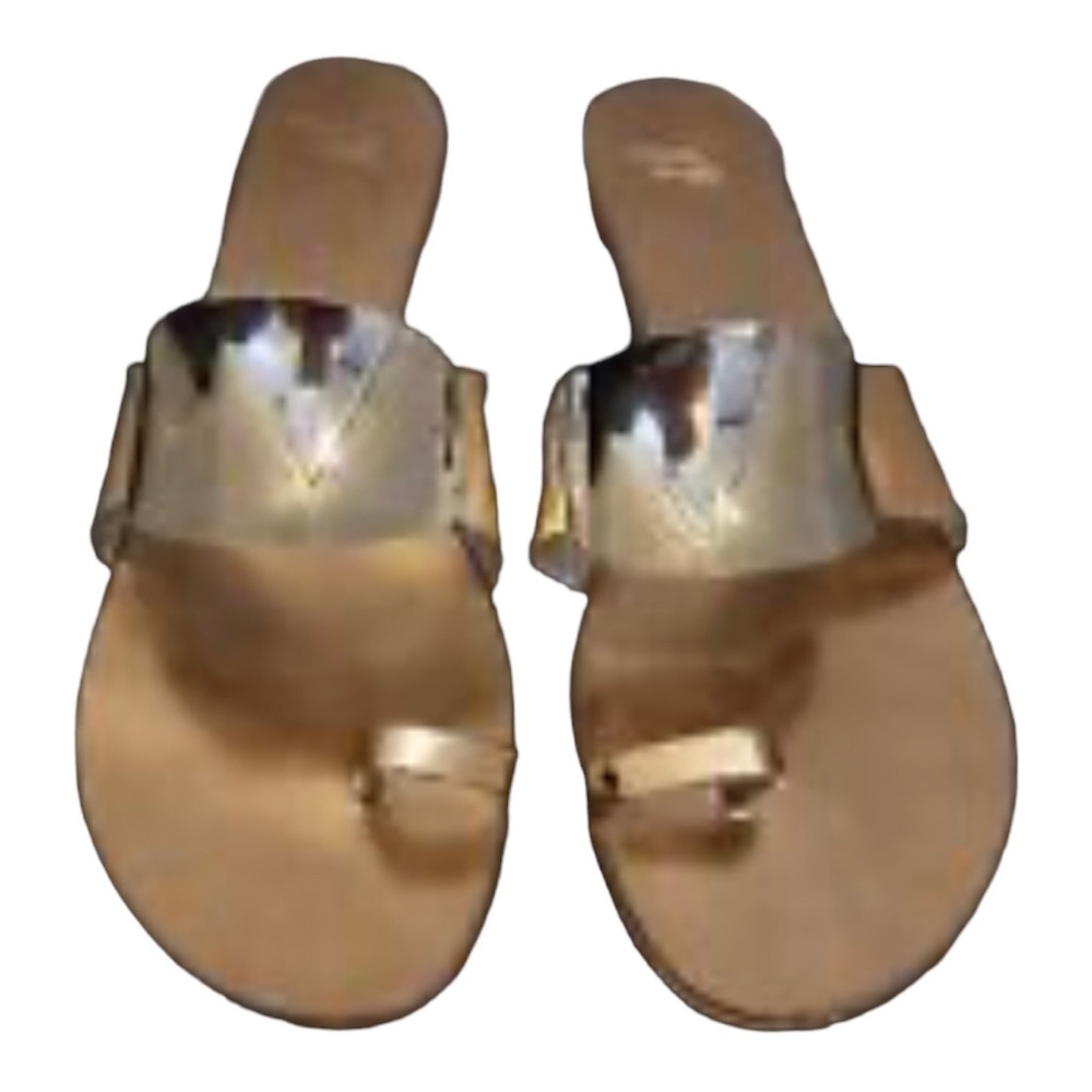 Stunning Giuseppe Zanotti Nude Sandals Mirror Vamp Toe Ring Nappa SZ 35